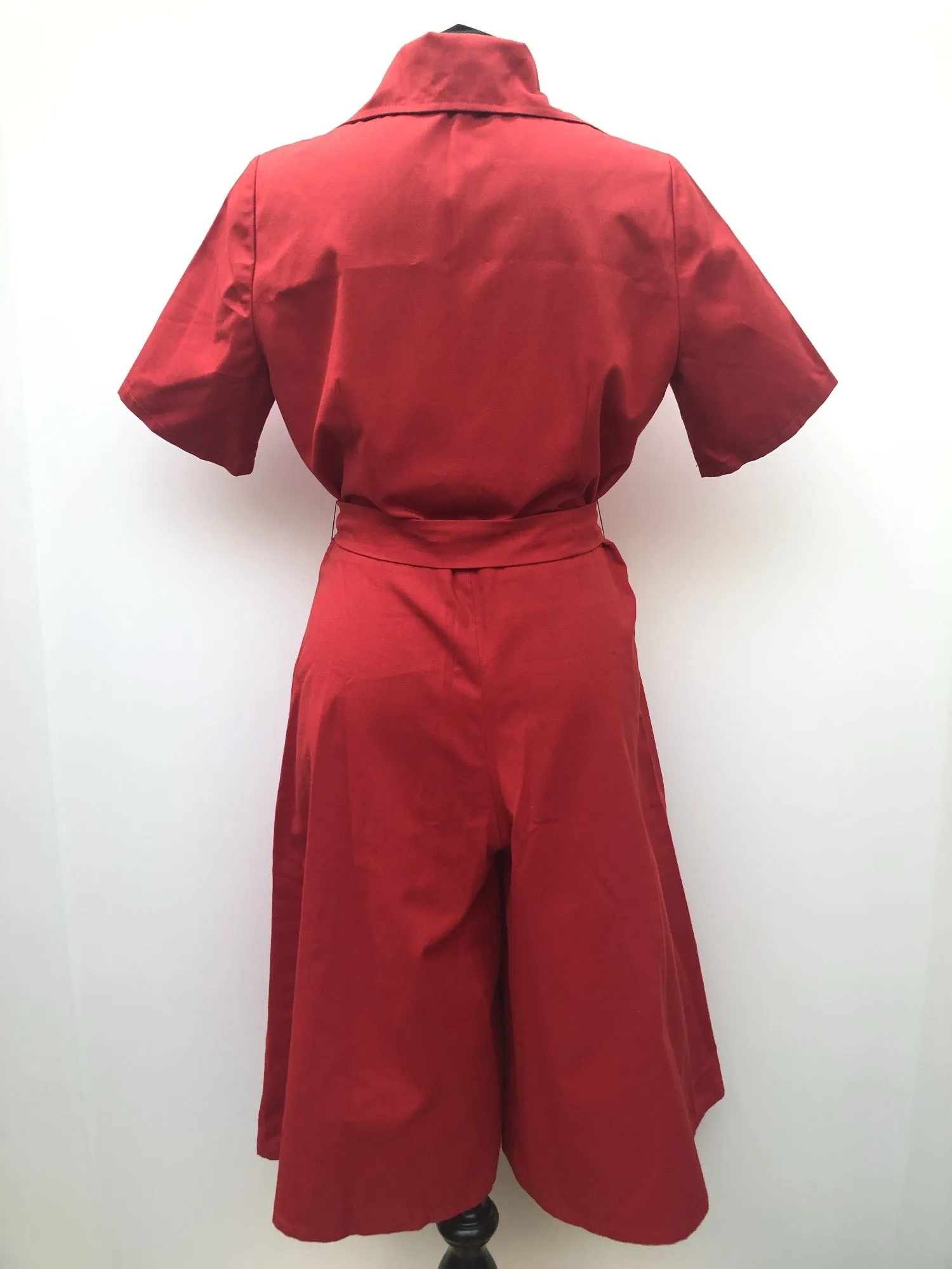 1970s Culottes with Aztec Print and Waist Belt - Size 12