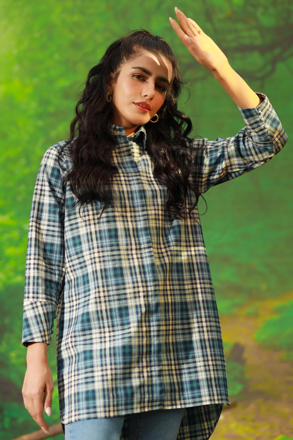 Alfie Checkered Tunic Top - W22 - WTN0014