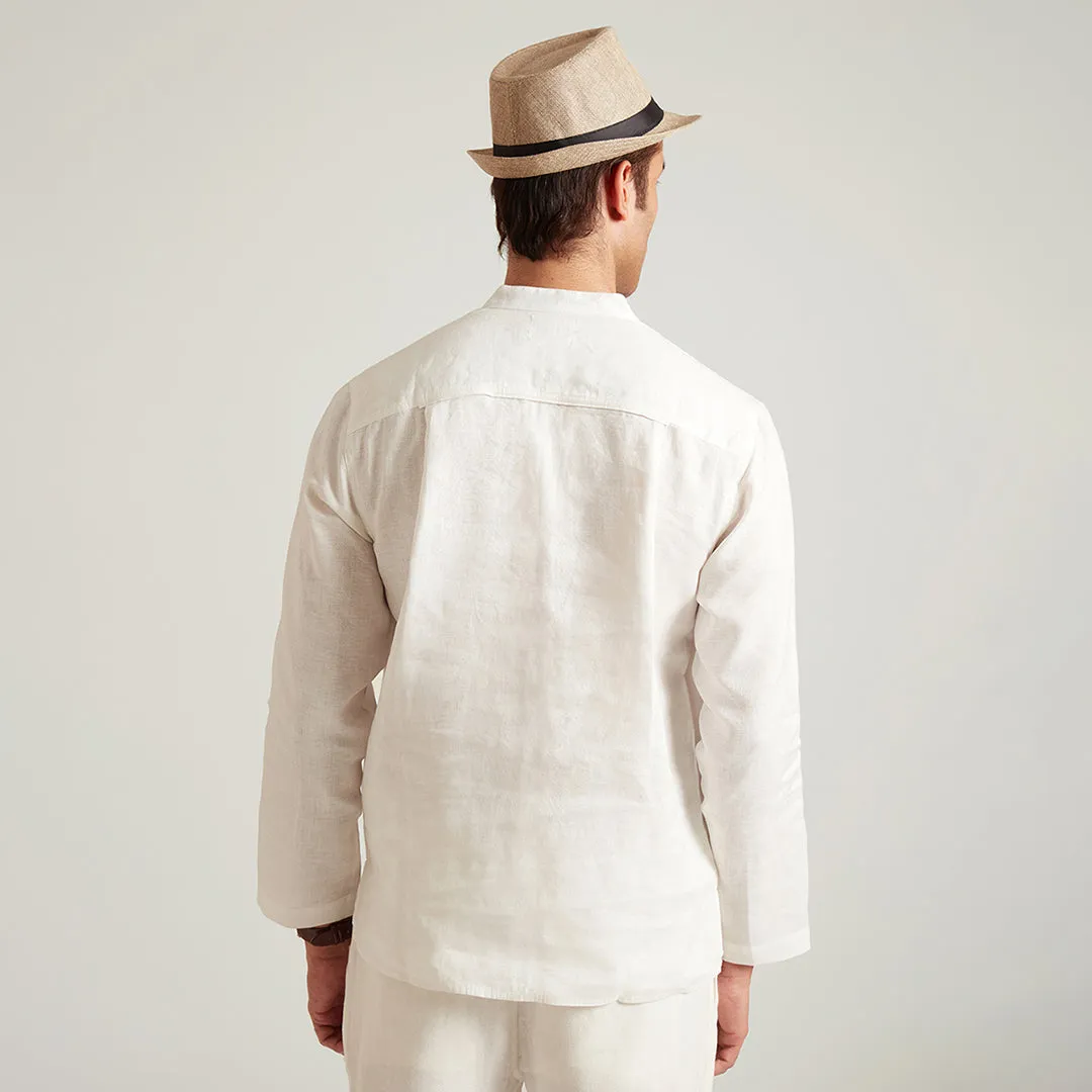 B77 Men's Stylish Semi Formal Linen Shirt