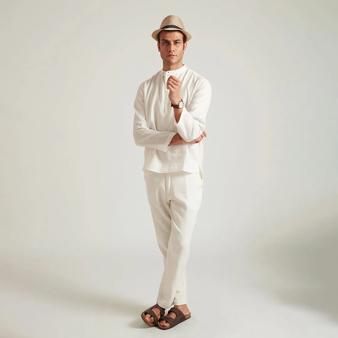 B77 Men's Stylish Semi Formal Linen Shirt