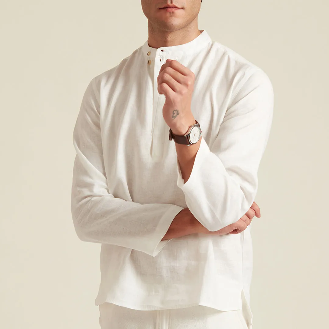 B77 Men's Stylish Semi Formal Linen Shirt