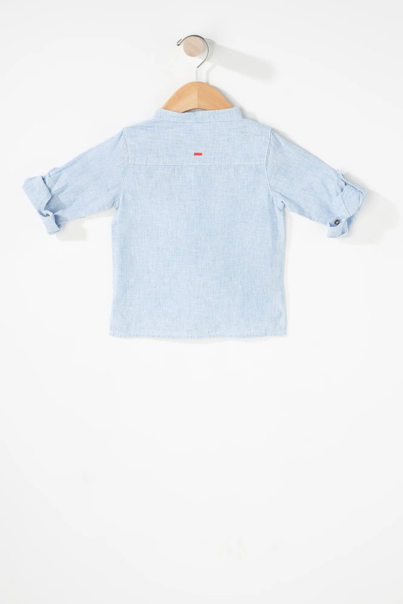 Baby Boy Linen Henley Button-Up Shirt