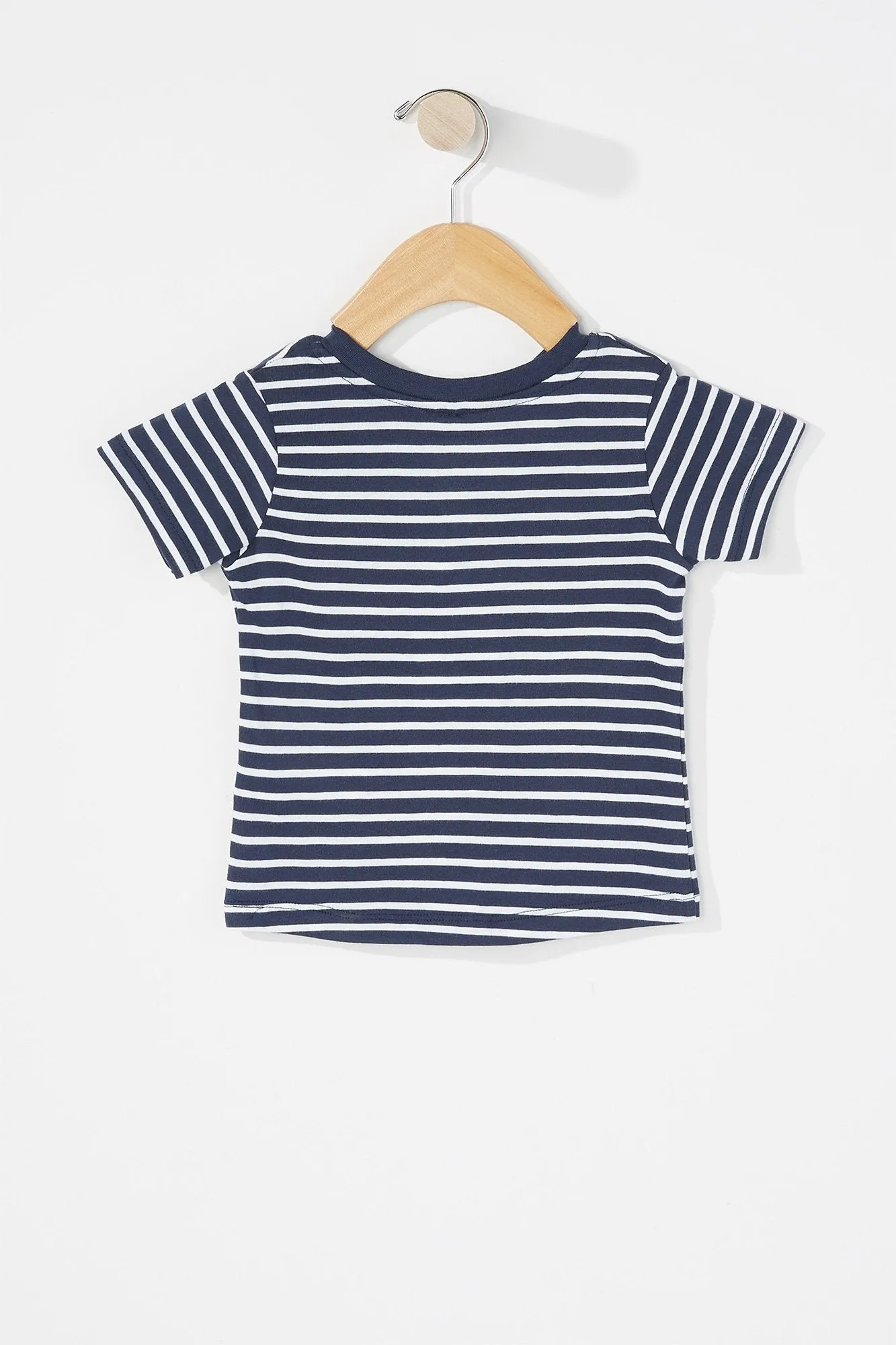 Baby Boy Striped Embroidered Henley T-Shirt