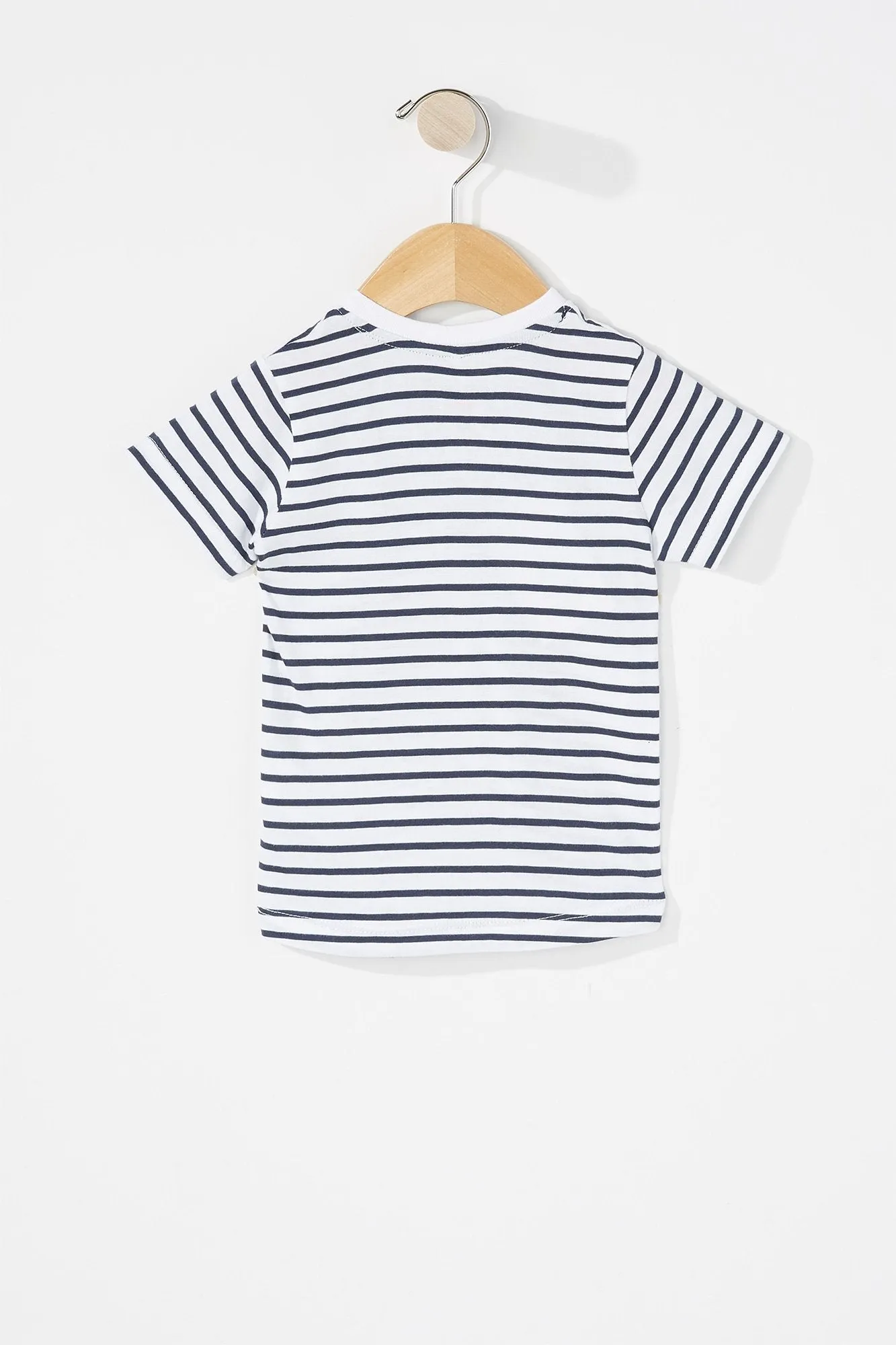 Baby Boy Striped Embroidered Henley T-Shirt