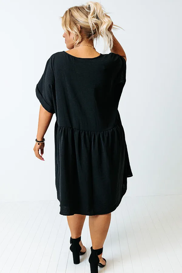 Be Yourself Babydoll Dress In Black Curves