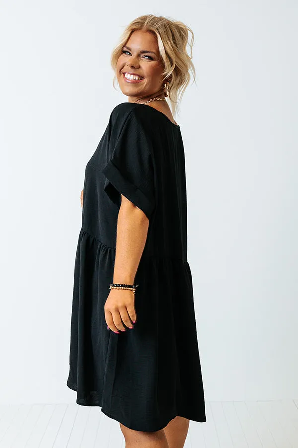 Be Yourself Babydoll Dress In Black Curves