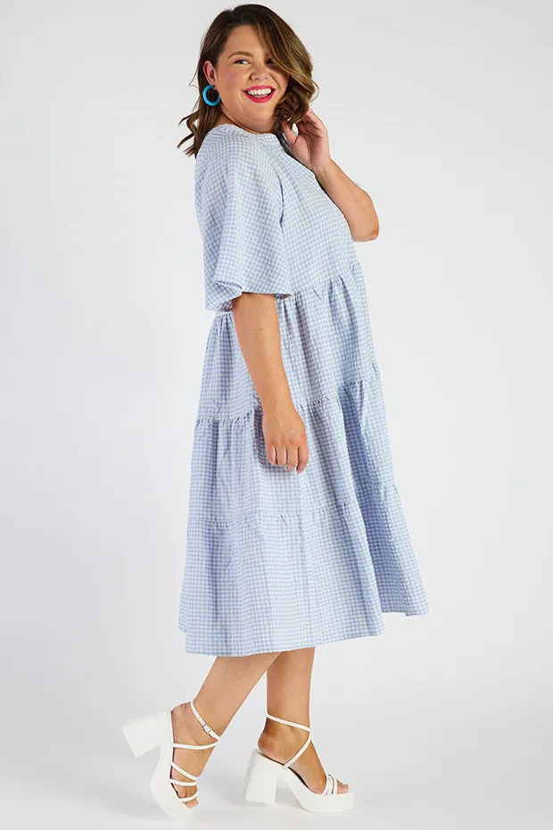 Birdie Gingham Blue Dress