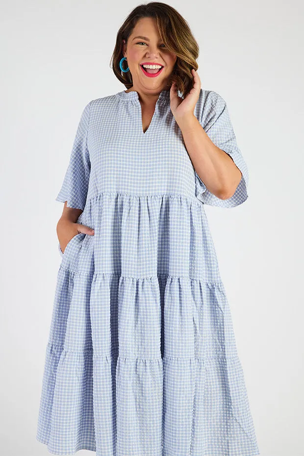 Birdie Gingham Blue Dress