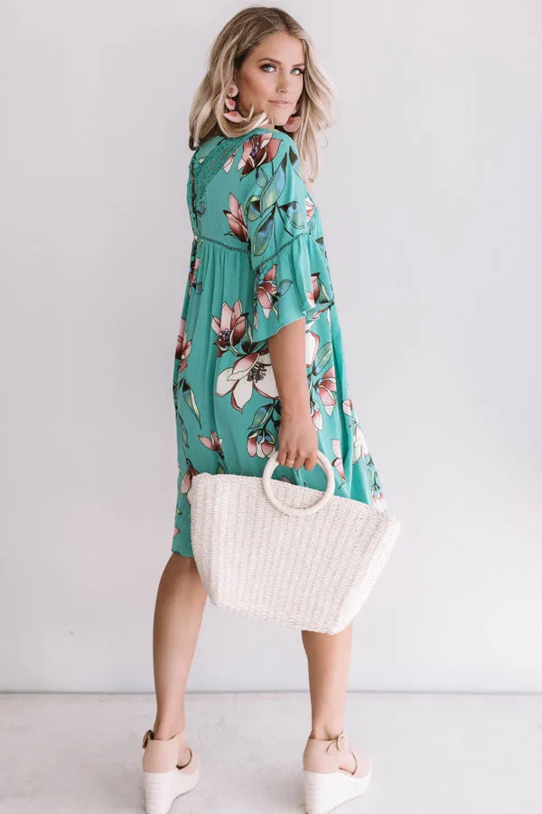 Brunching In Bali Shift Dress In Jade