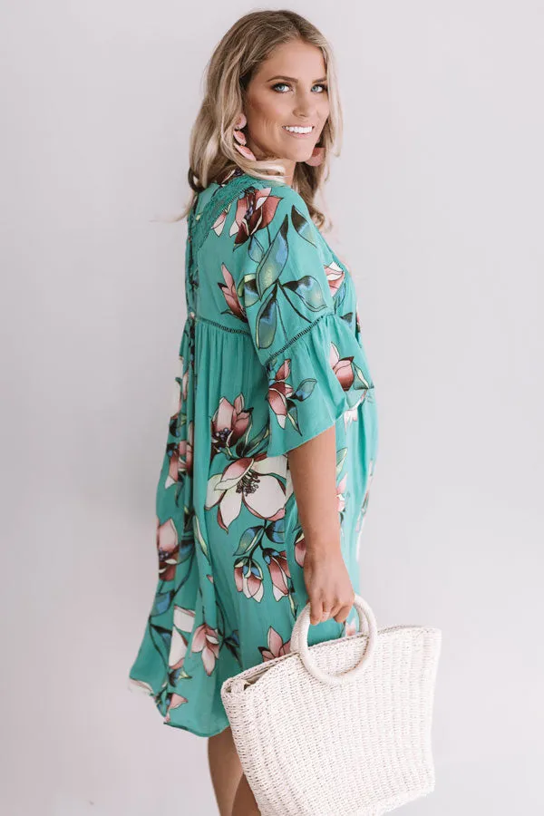 Brunching In Bali Shift Dress In Jade