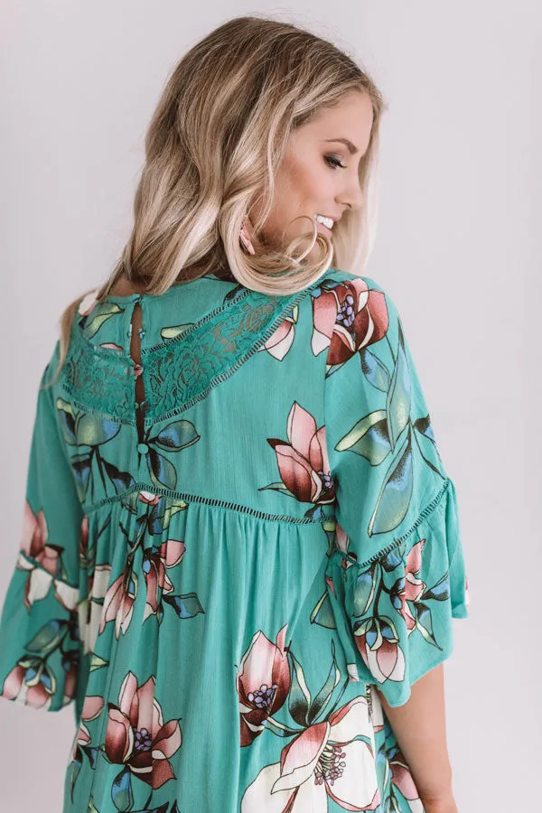 Brunching In Bali Shift Dress In Jade