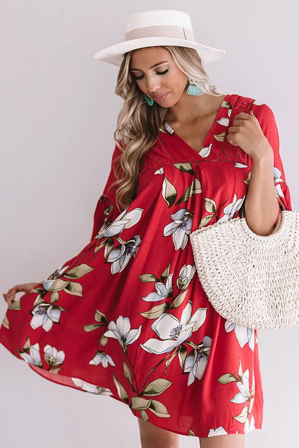 Brunching In Bali Shift Dress In Rose