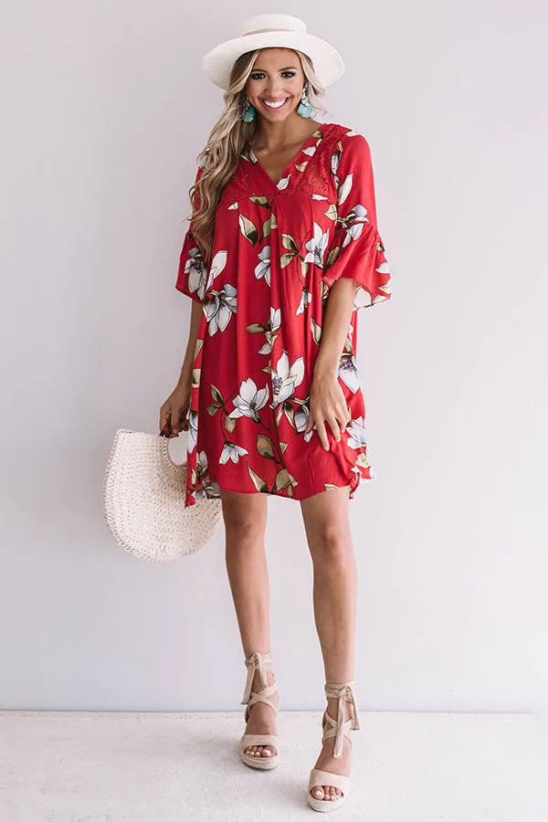 Brunching In Bali Shift Dress In Rose