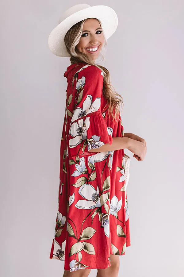 Brunching In Bali Shift Dress In Rose