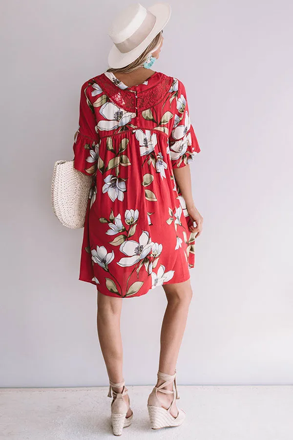 Brunching In Bali Shift Dress In Rose