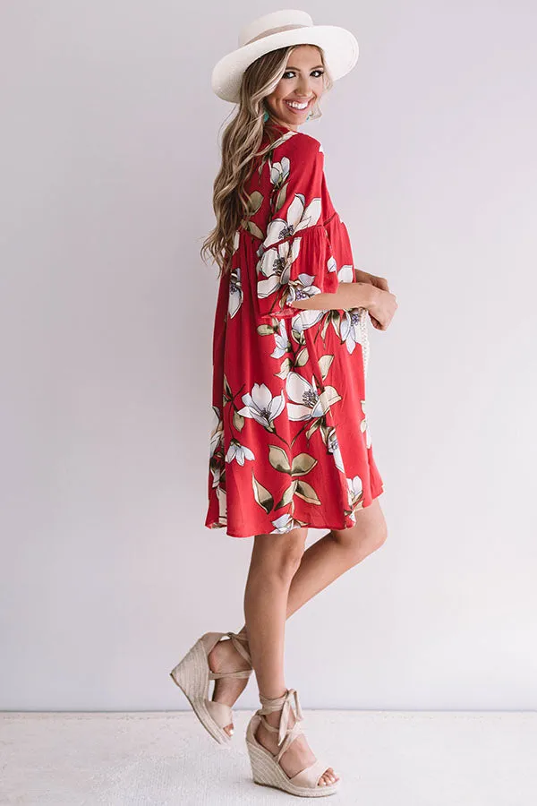 Brunching In Bali Shift Dress In Rose