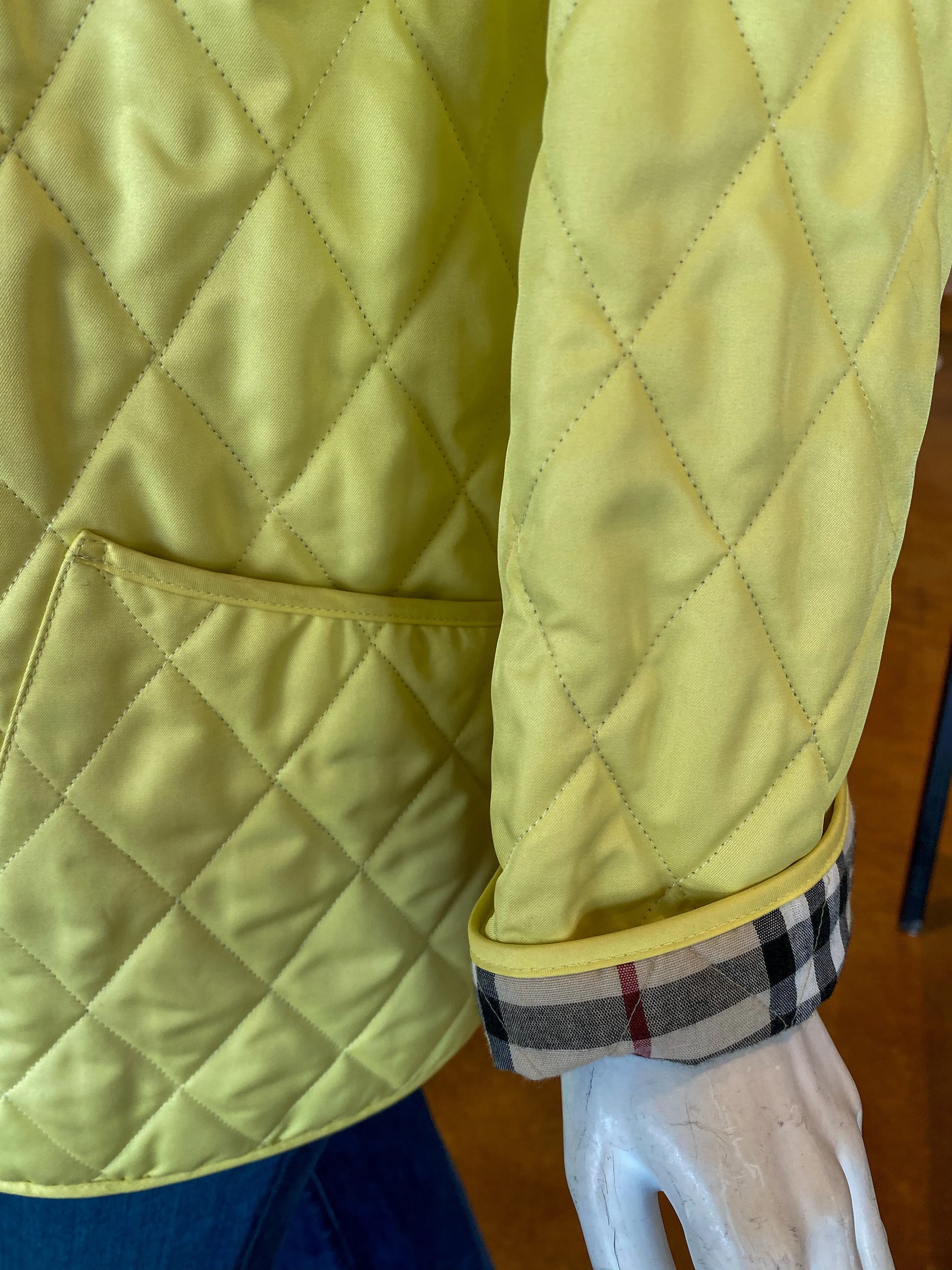 Burberry Yellow Quilted Utility Jacket