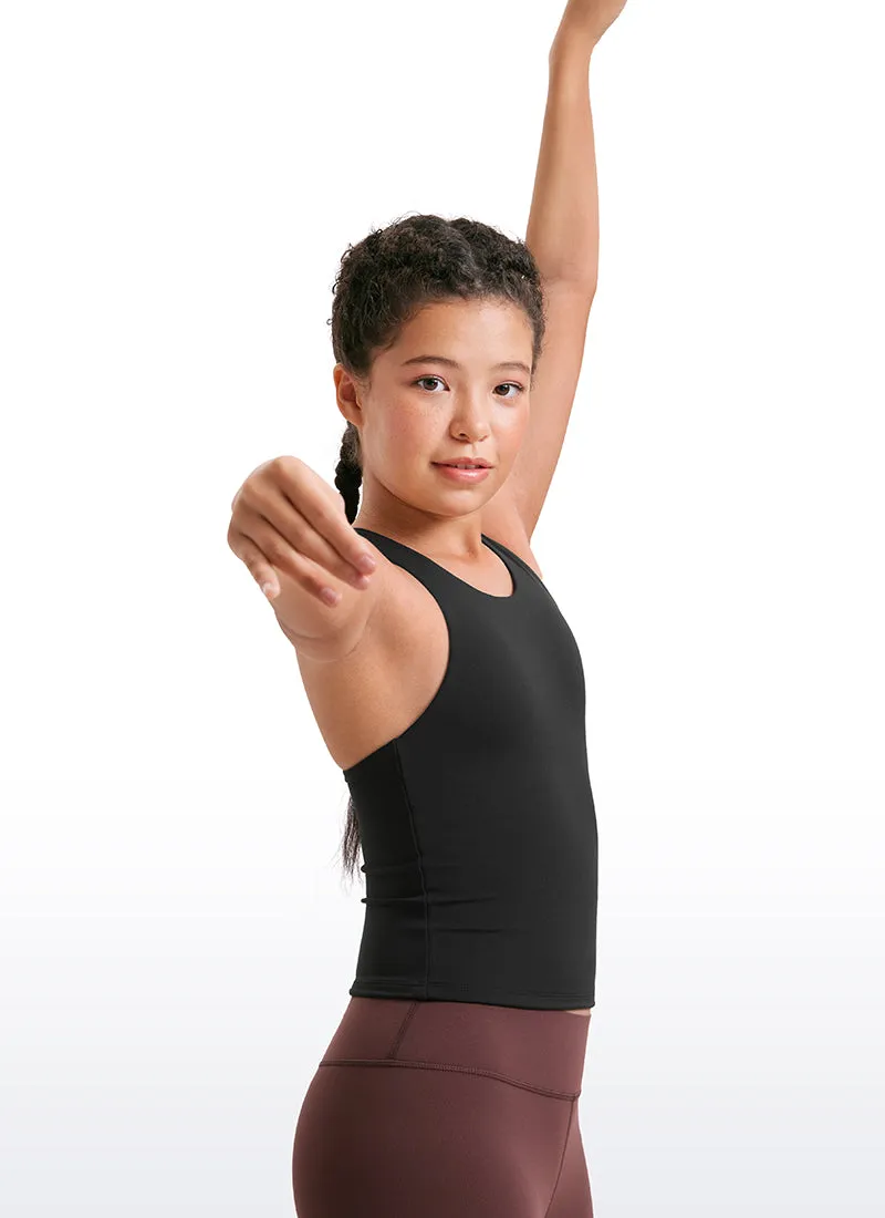 Butterluxe Girls Double Lined Racerback Tank Tops Waist Length