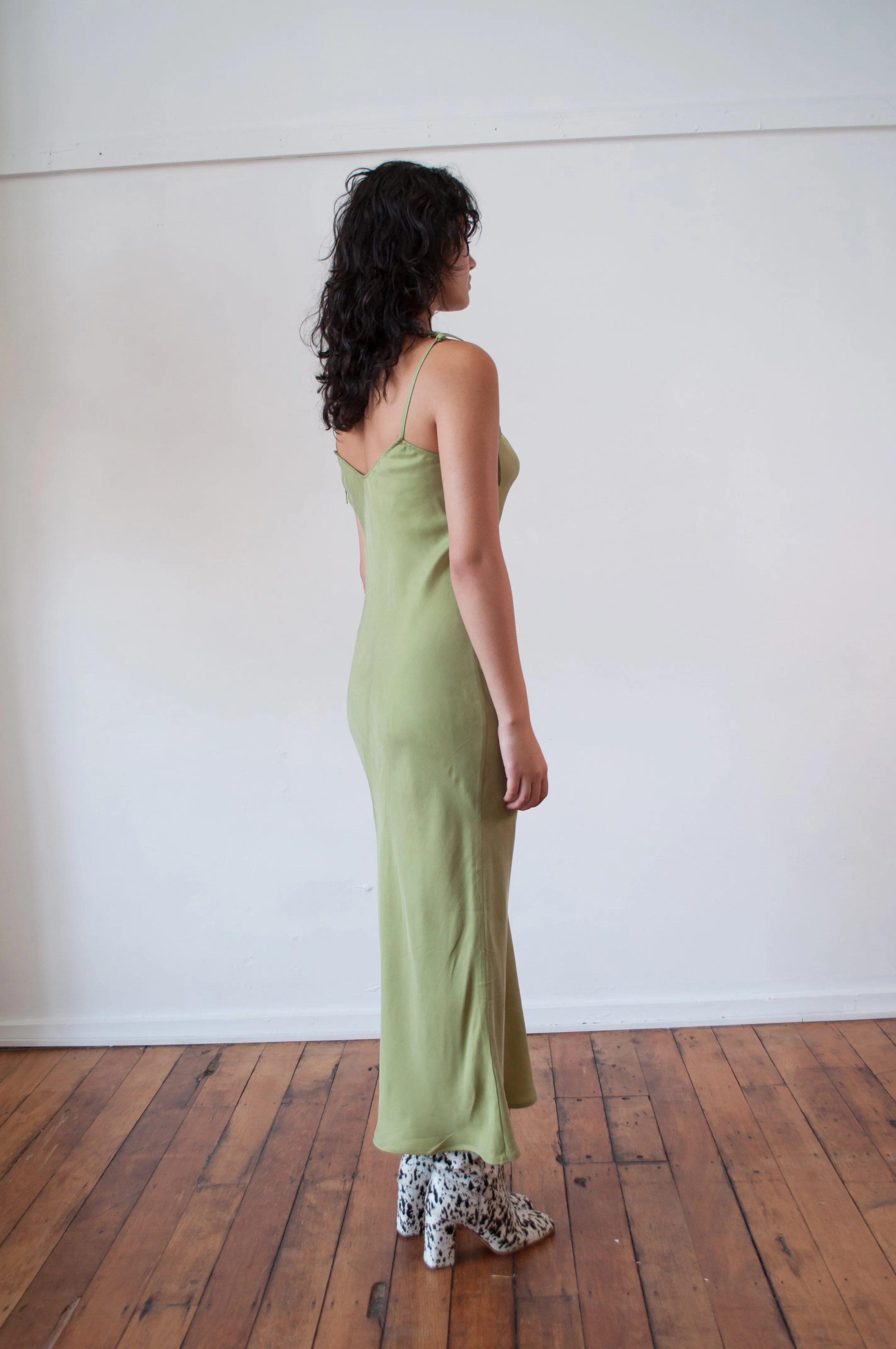 Cascade Slip Dress - Grass