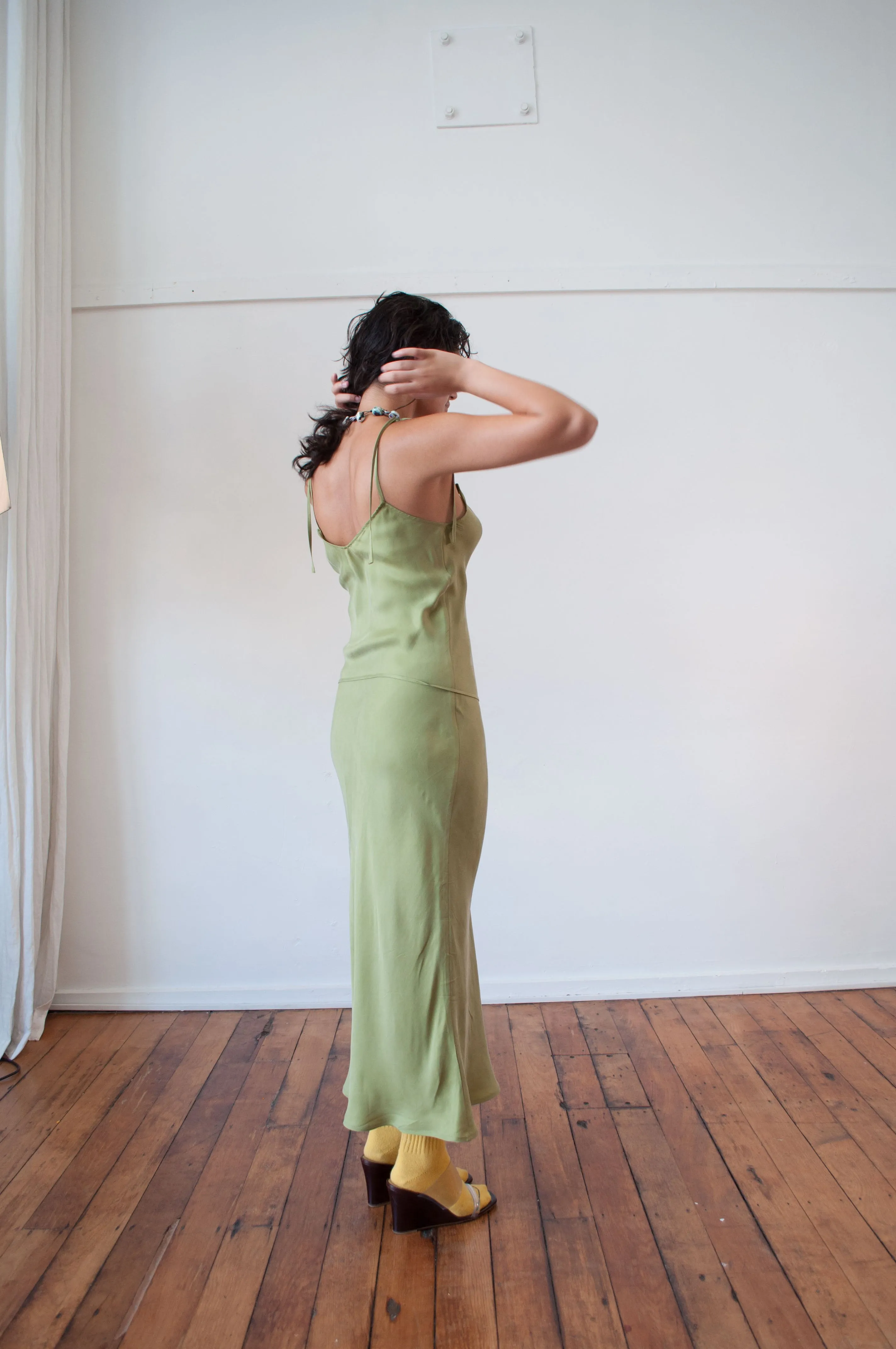 Cascade Slip Dress - Grass