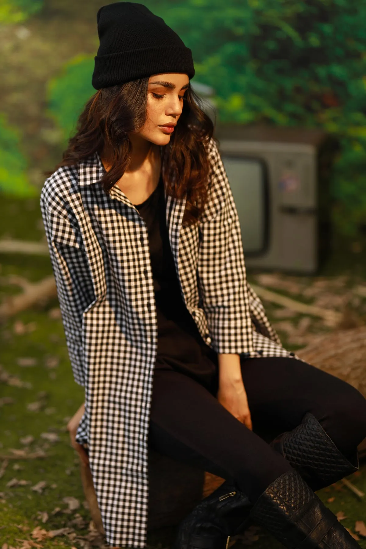 Charlotte Checkered Tunic Top - W22 - WTN0011
