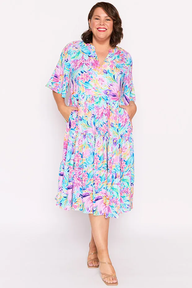 Chrissie Rainbow Bloom Dress