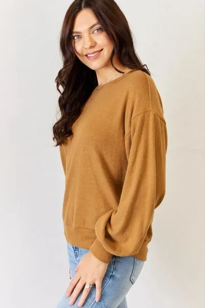 Cozy Embrace Round Neck Long Sleeve Top