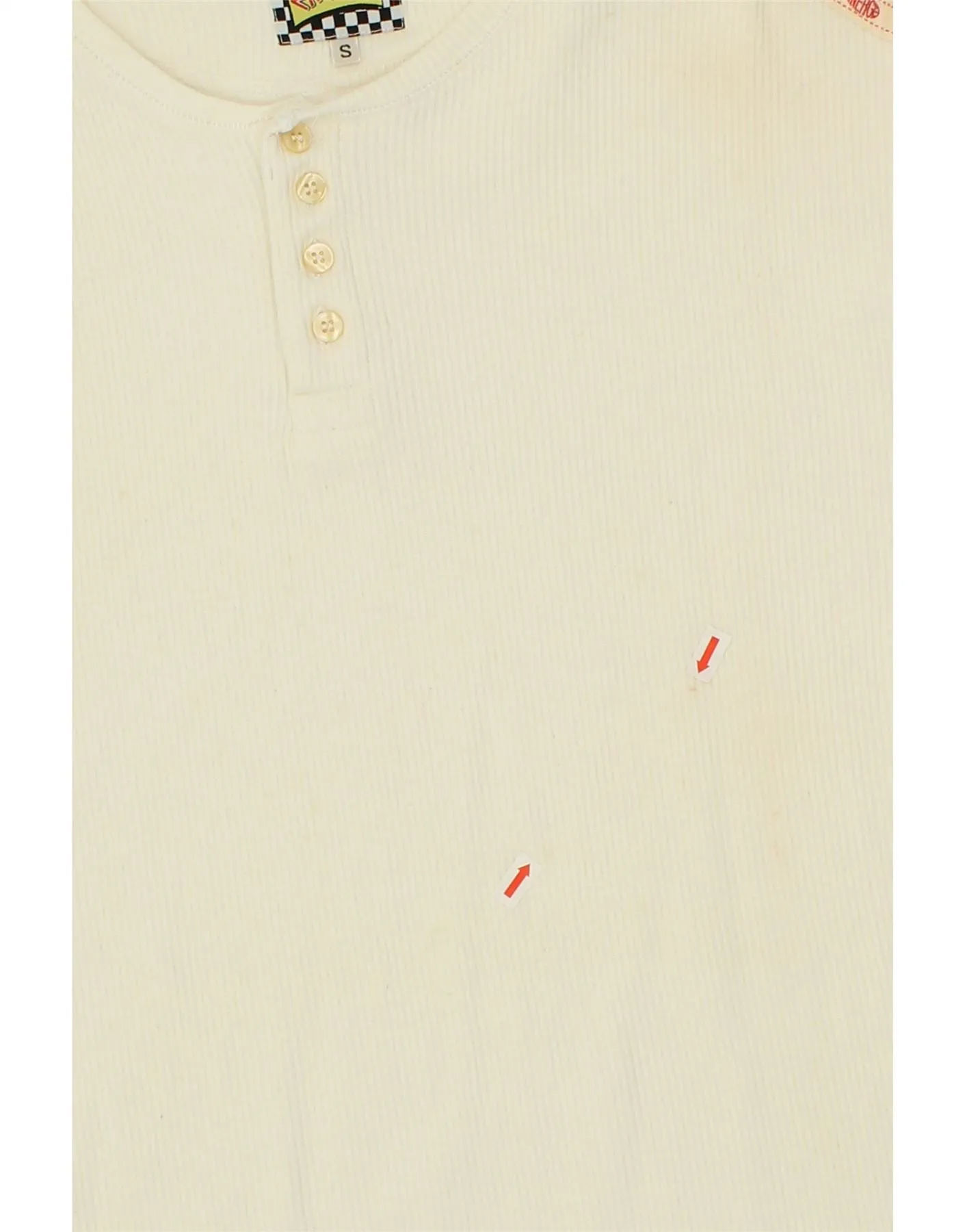 ENERGIE Mens T-Shirt Top Small Off White Cotton