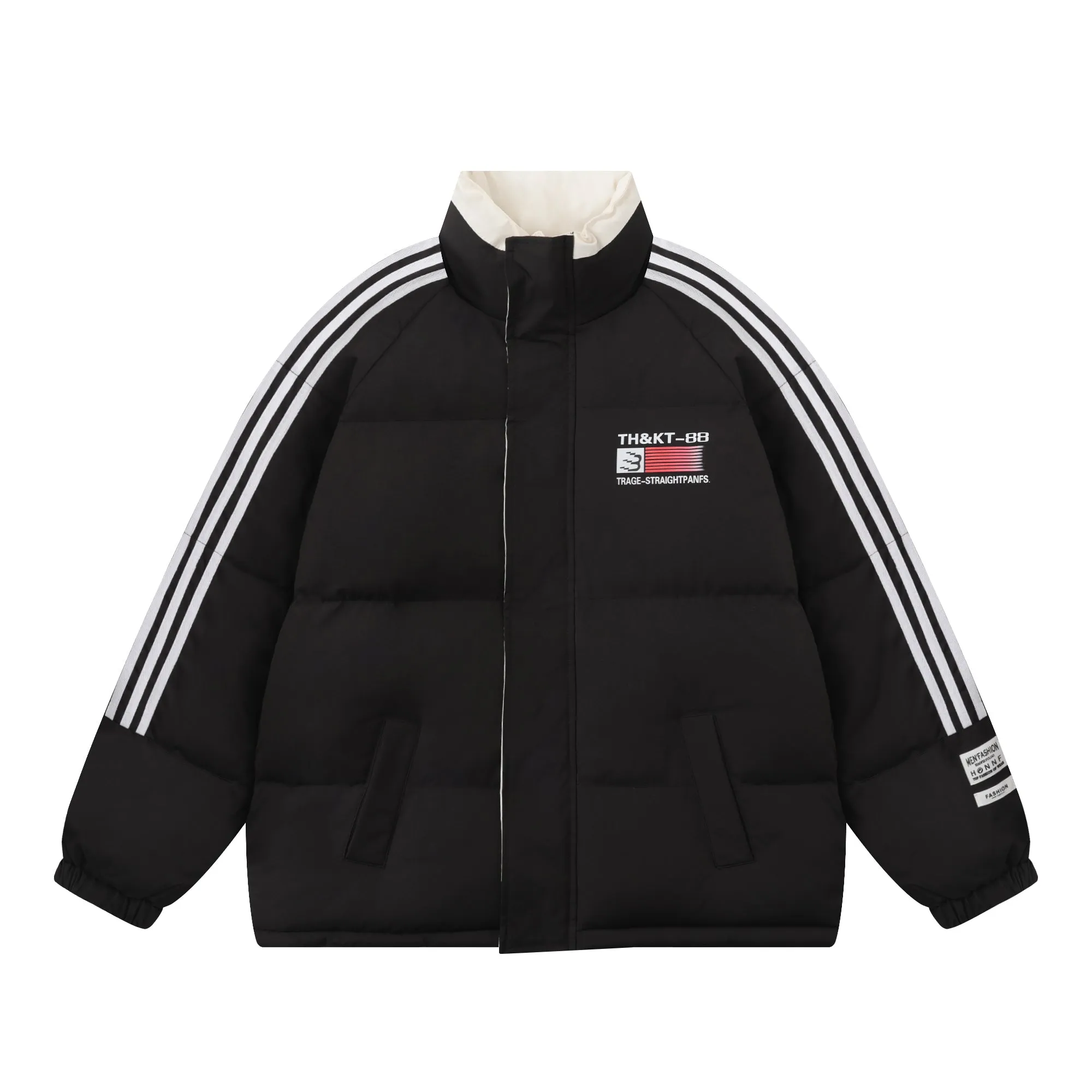 Faire Echo Street-Style Stripe Puffer Coat