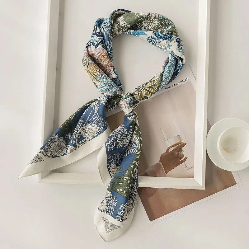Floral Motif Square Scarf