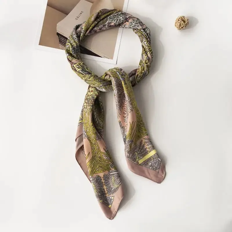Floral Motif Square Scarf