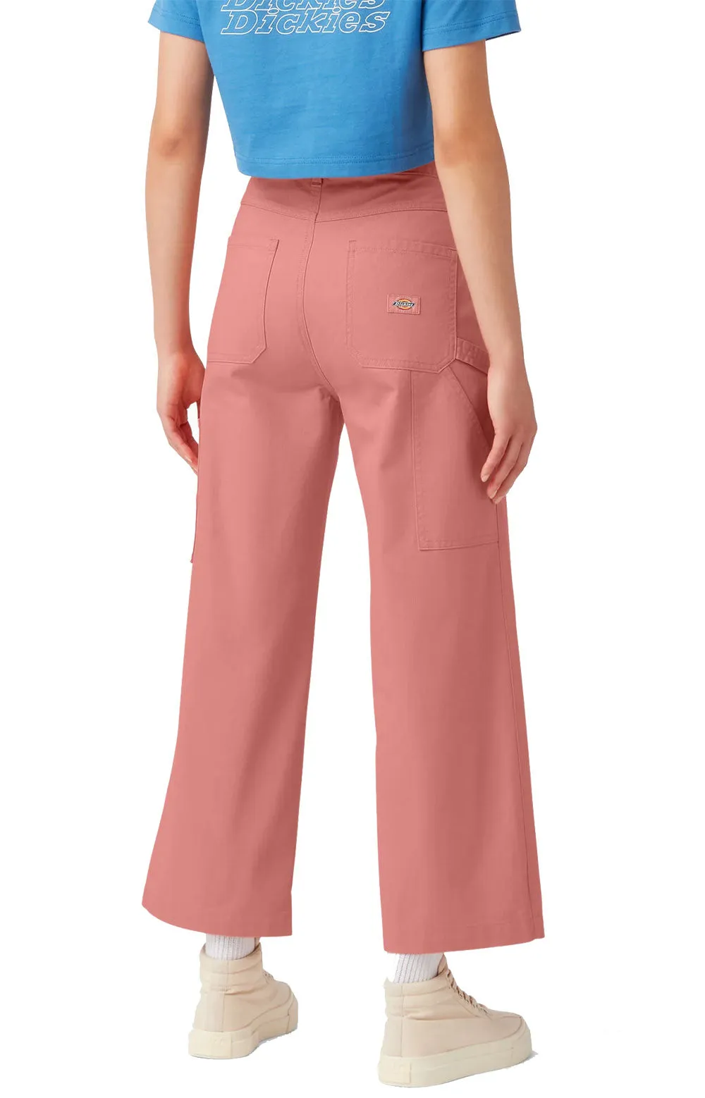 (FPR04S2R) Cropped Carpenter Pants - Stonewashed Rosette