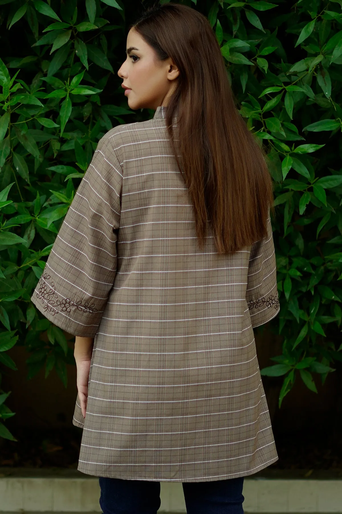 Gracie Embroidered Plaid Top - W22 - WWT0052