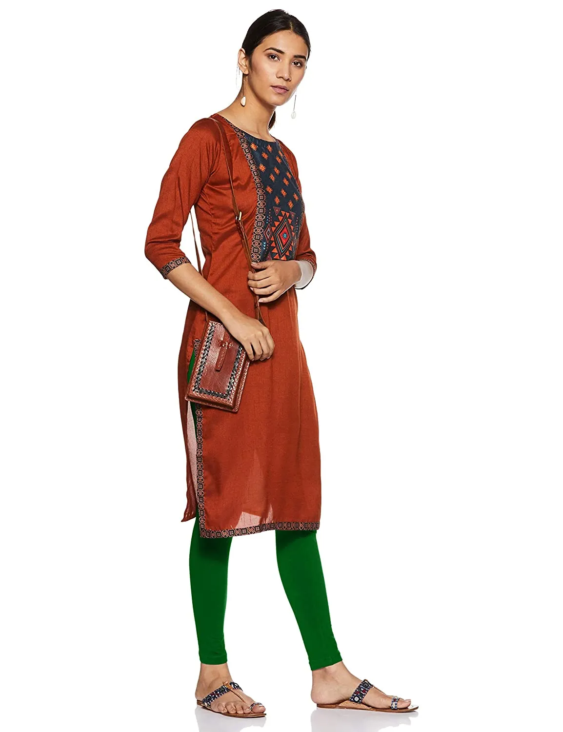 Green Rupa Cotton Leggings for Woman