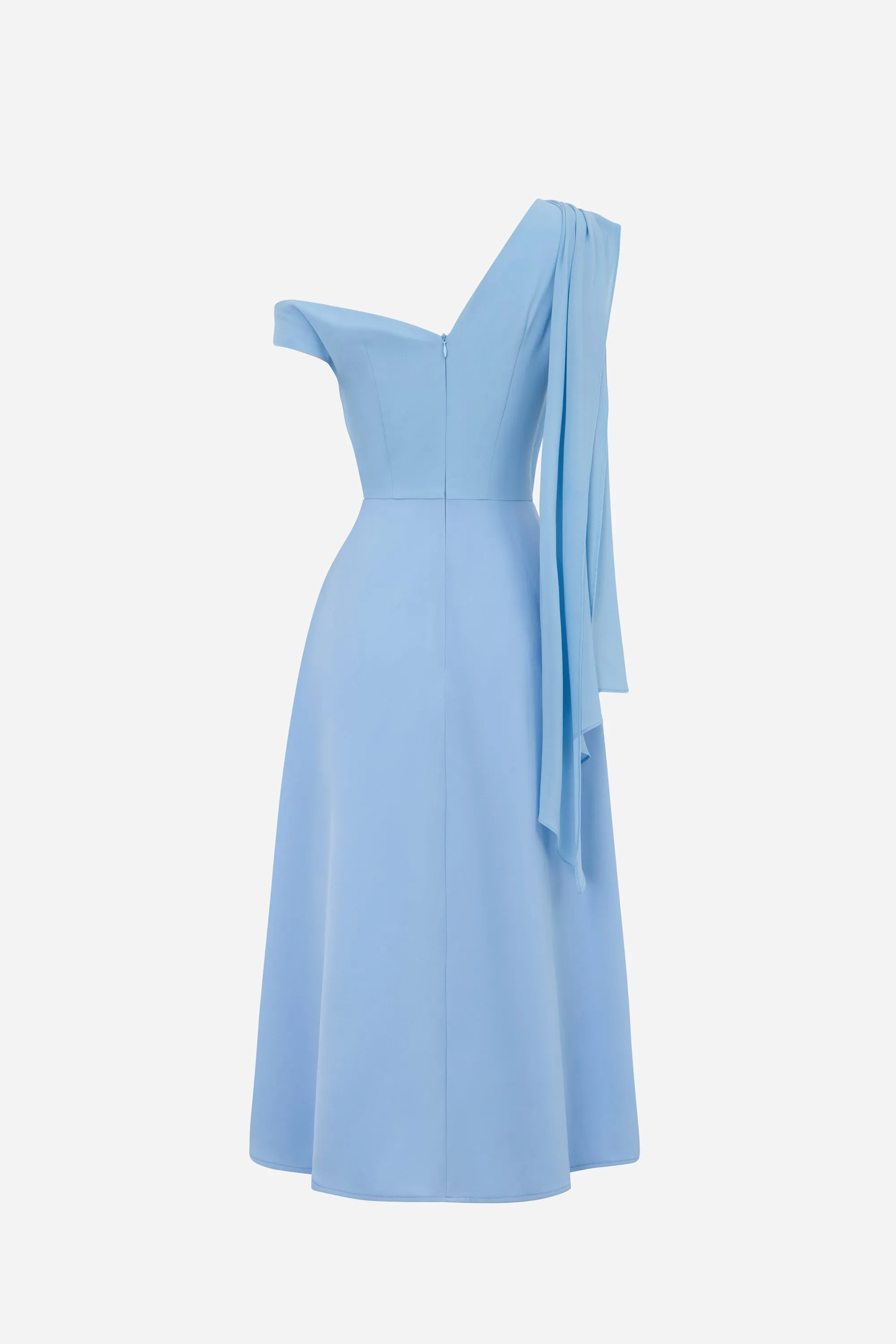 Hazel Pleated One Shoulder Midi Dress