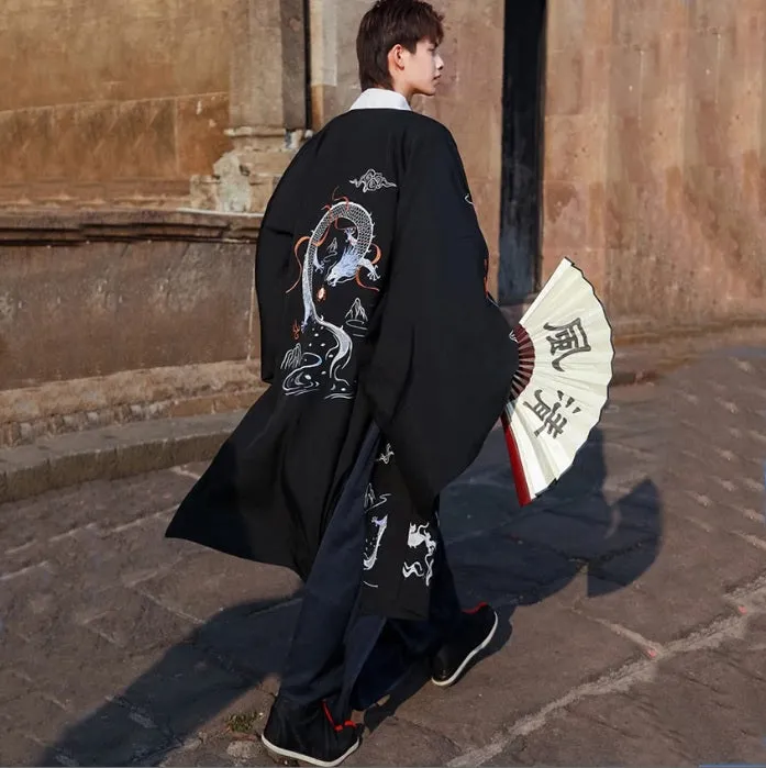 Japanese Dragon Printed Man Kimono Set