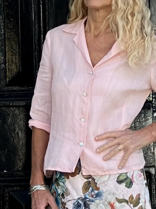 Jiva Fitted Shirt - Romance Pink - Ramie
