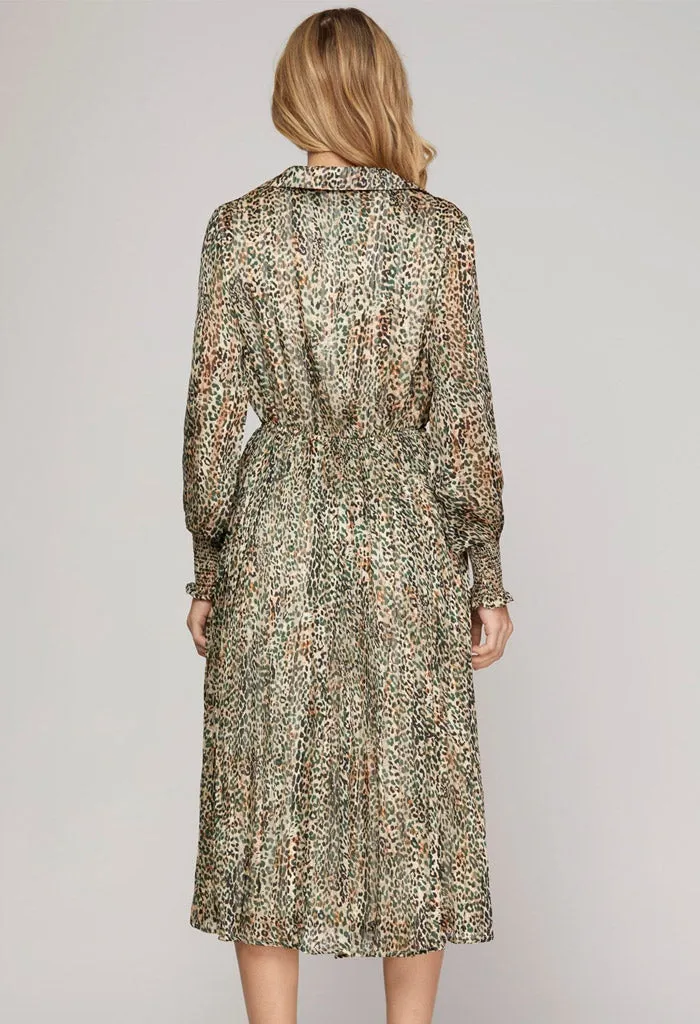 Margot Leopard Midi Dress