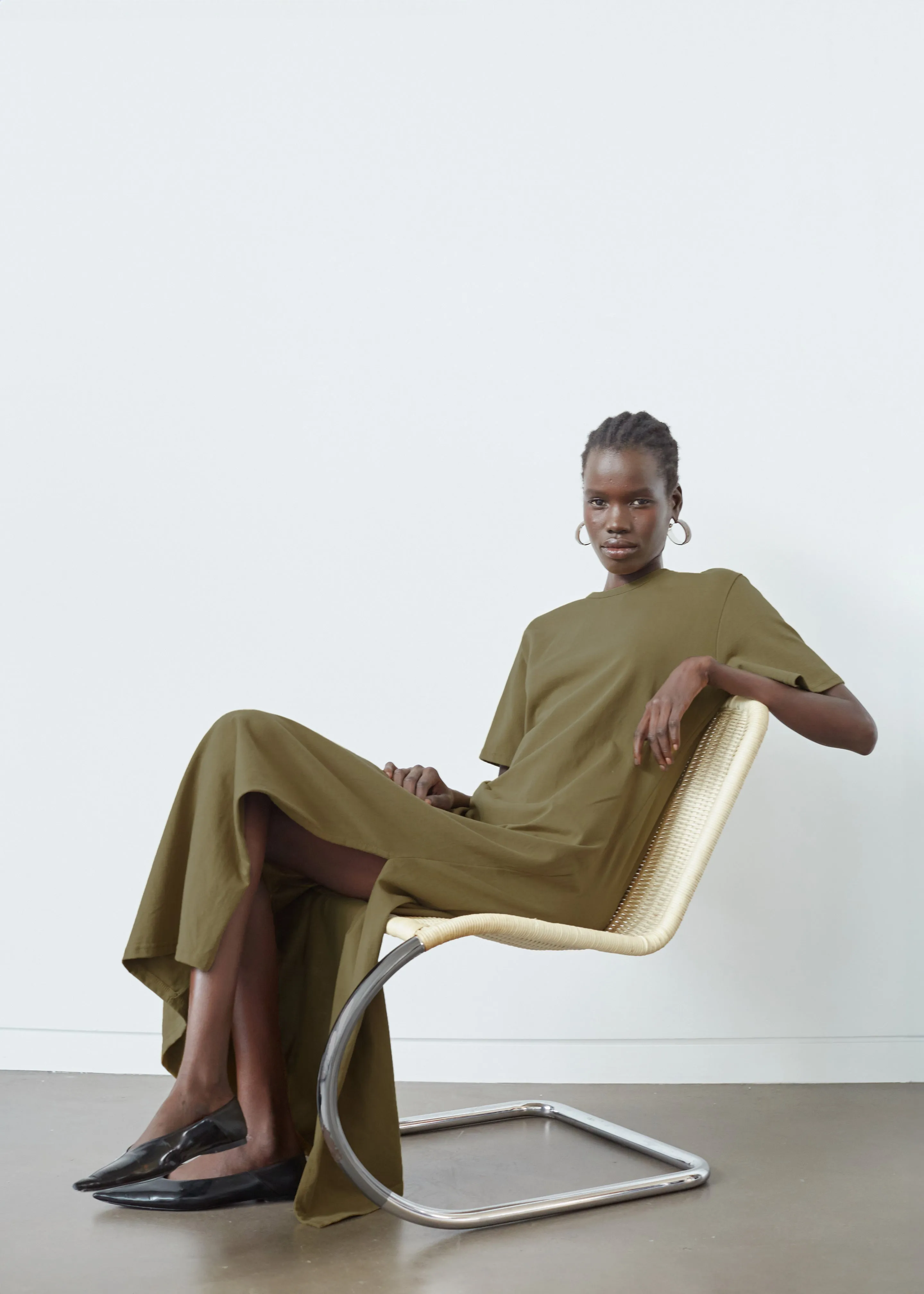 Marina Maxi Slit Dress - Khaki
