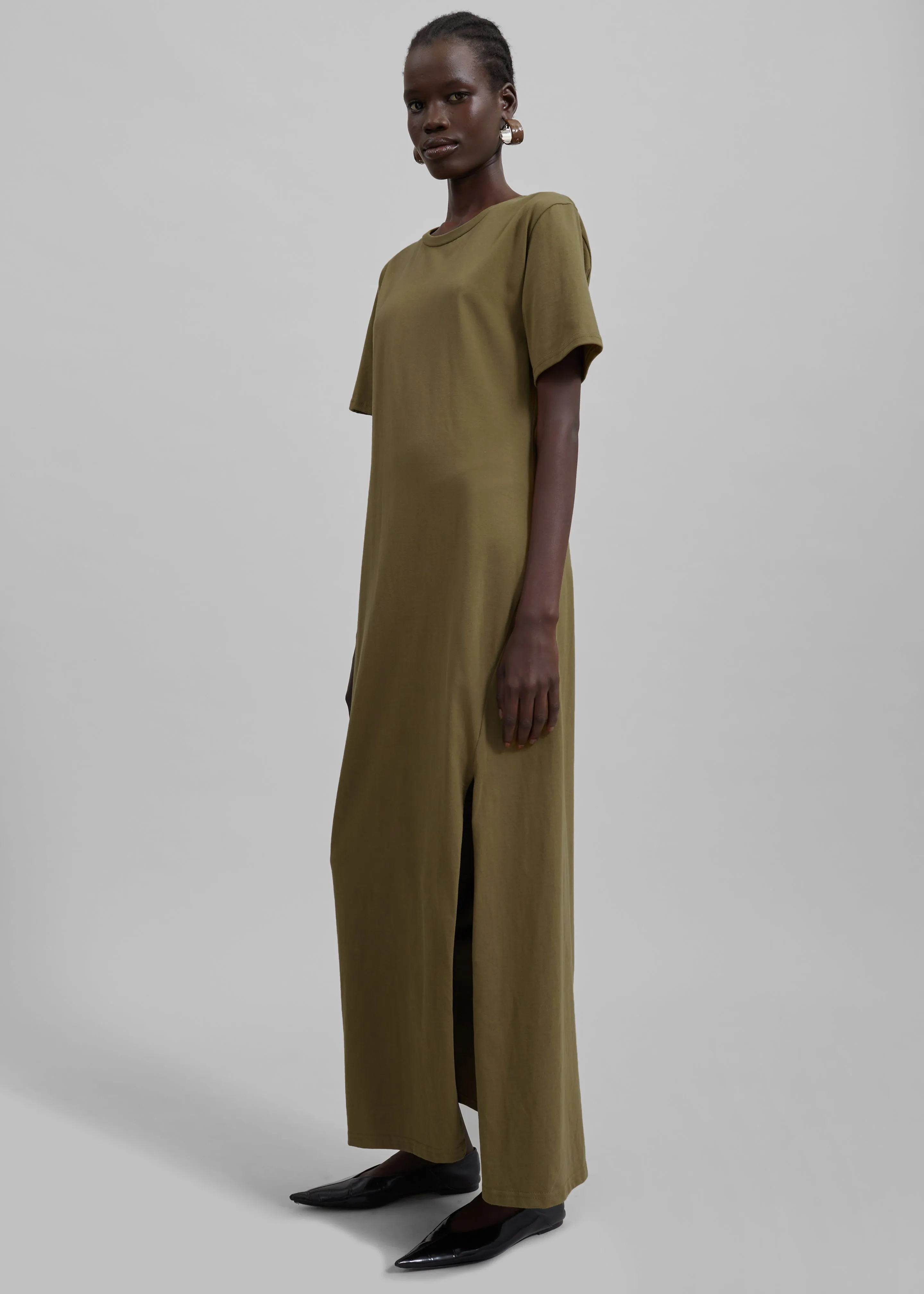 Marina Maxi Slit Dress - Khaki