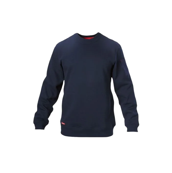 Mens Hard Yakka Fleece Crew Jumper Navy