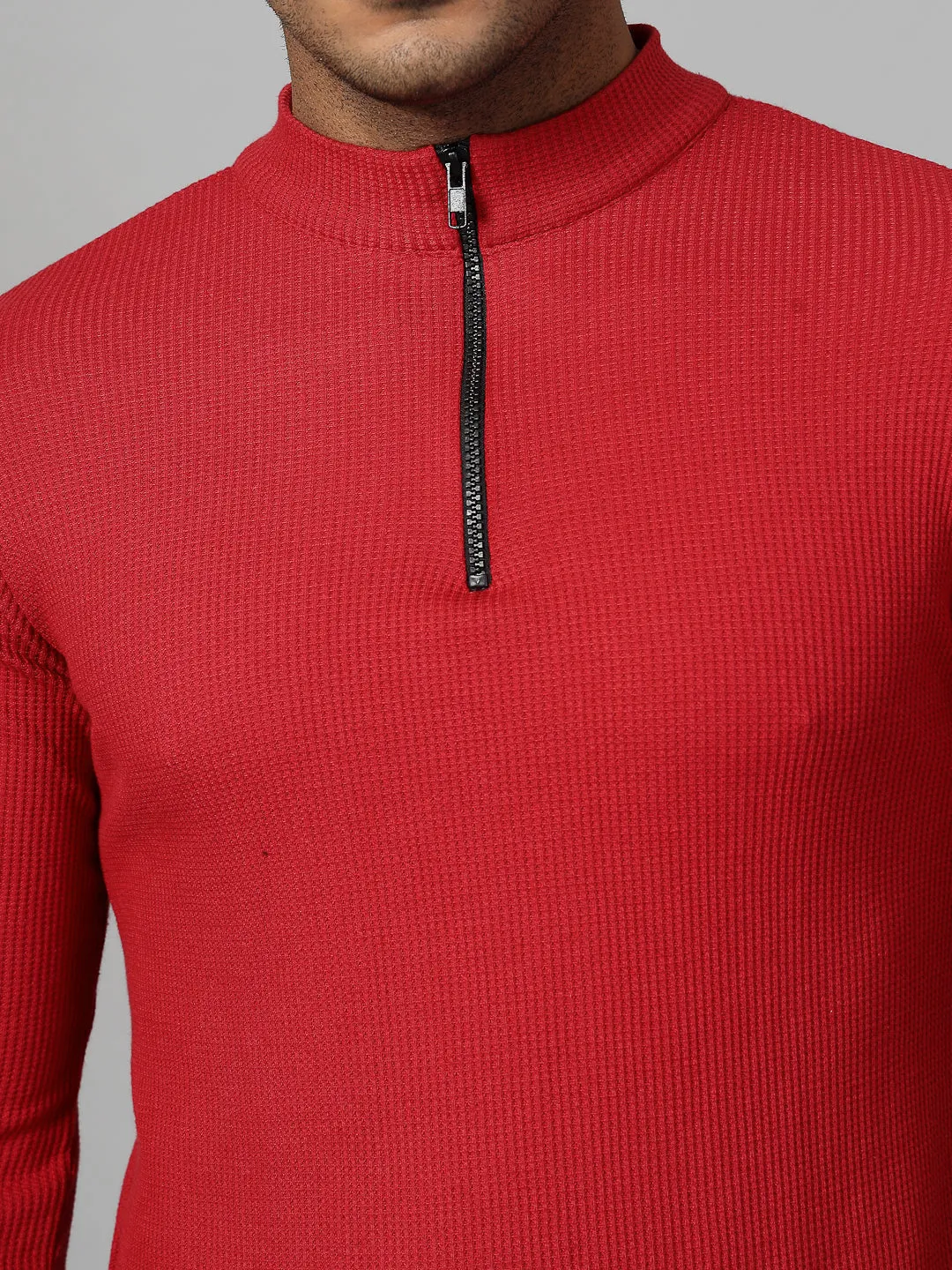 Men’s Zippered Cotton Henley T-shirt