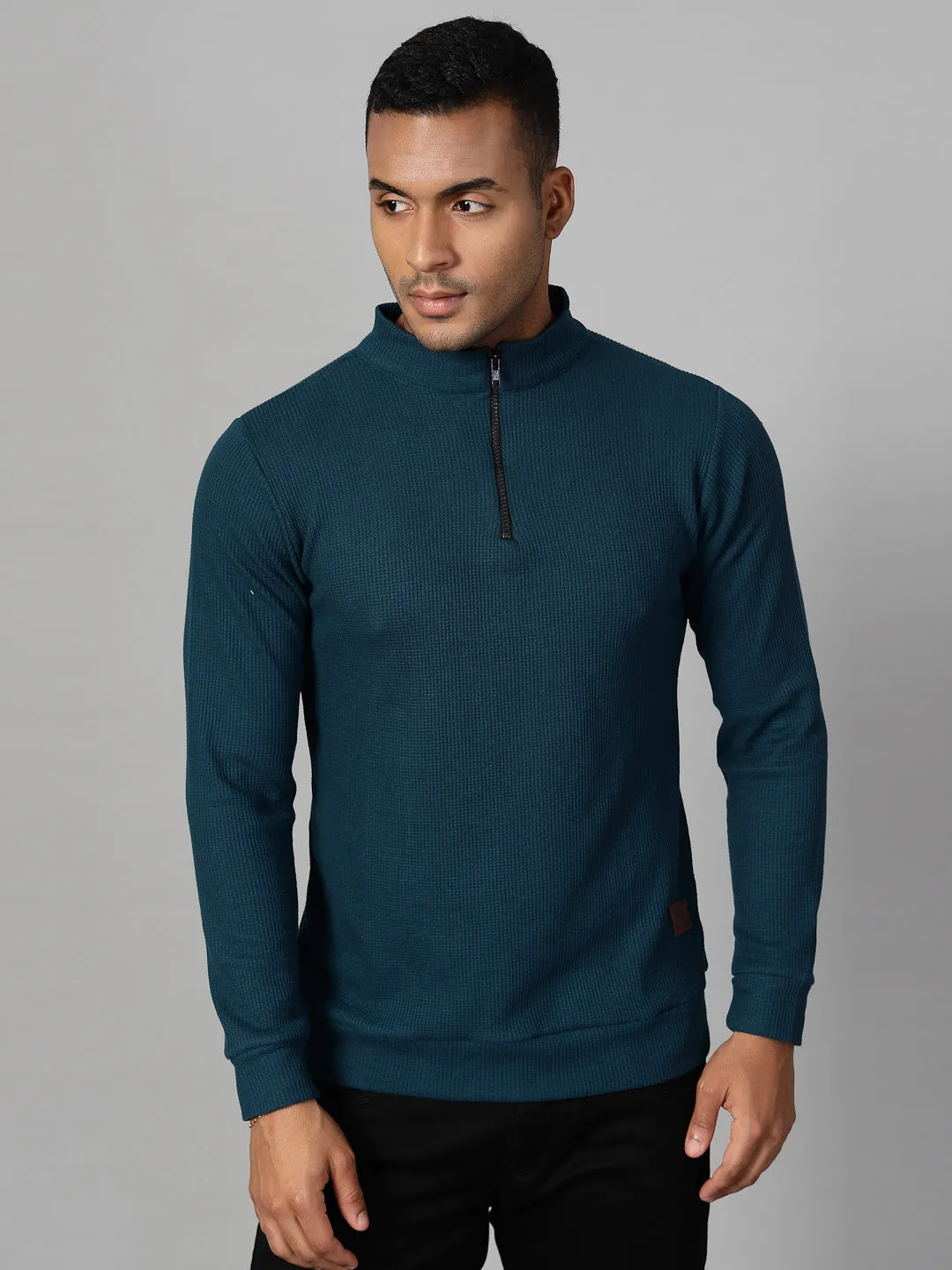 Men’s Zippered Cotton Henley T-shirt