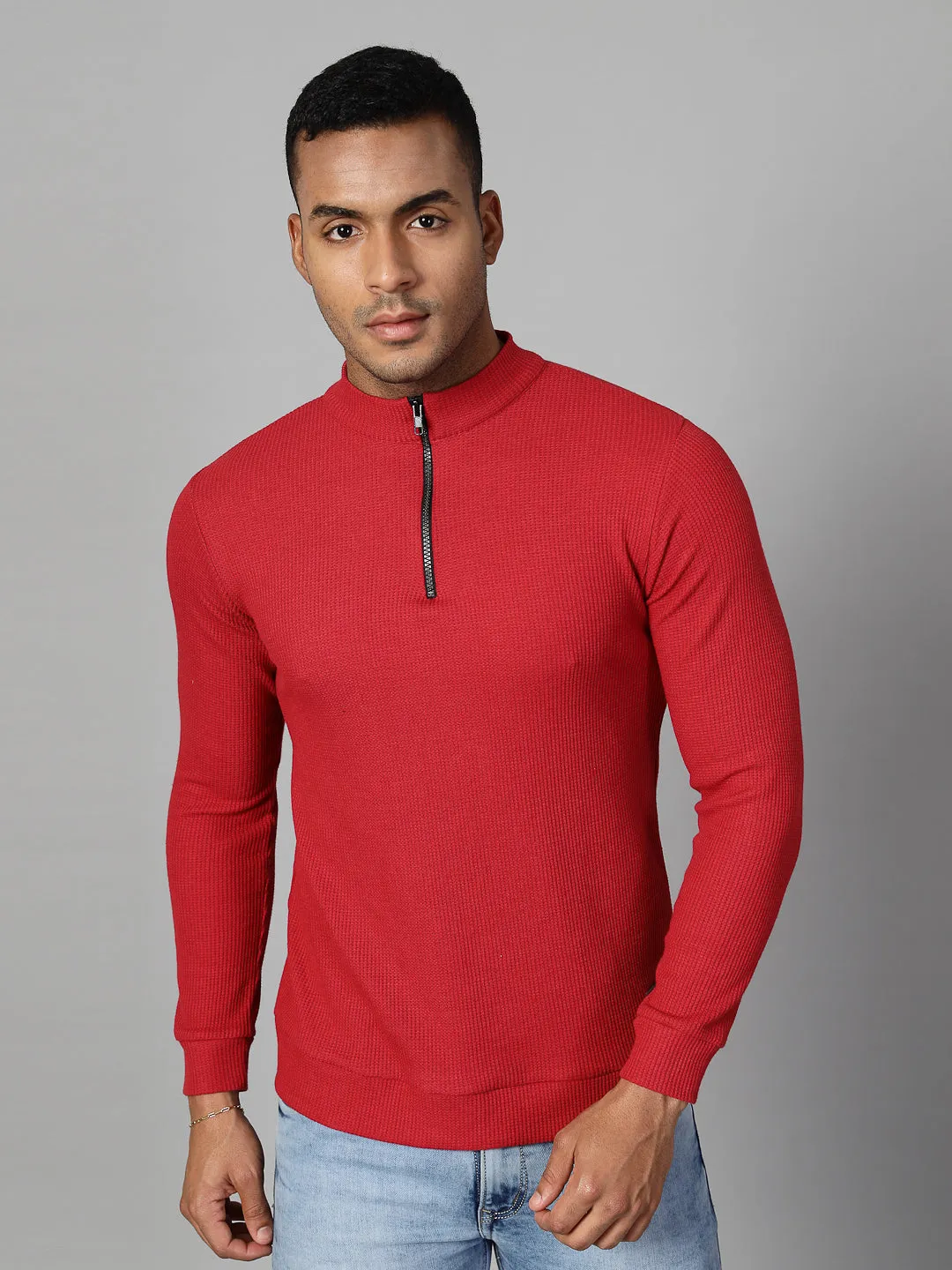 Men’s Zippered Cotton Henley T-shirt