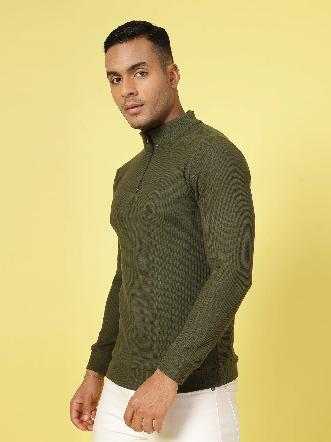 Men’s Zippered Cotton Henley T-shirt