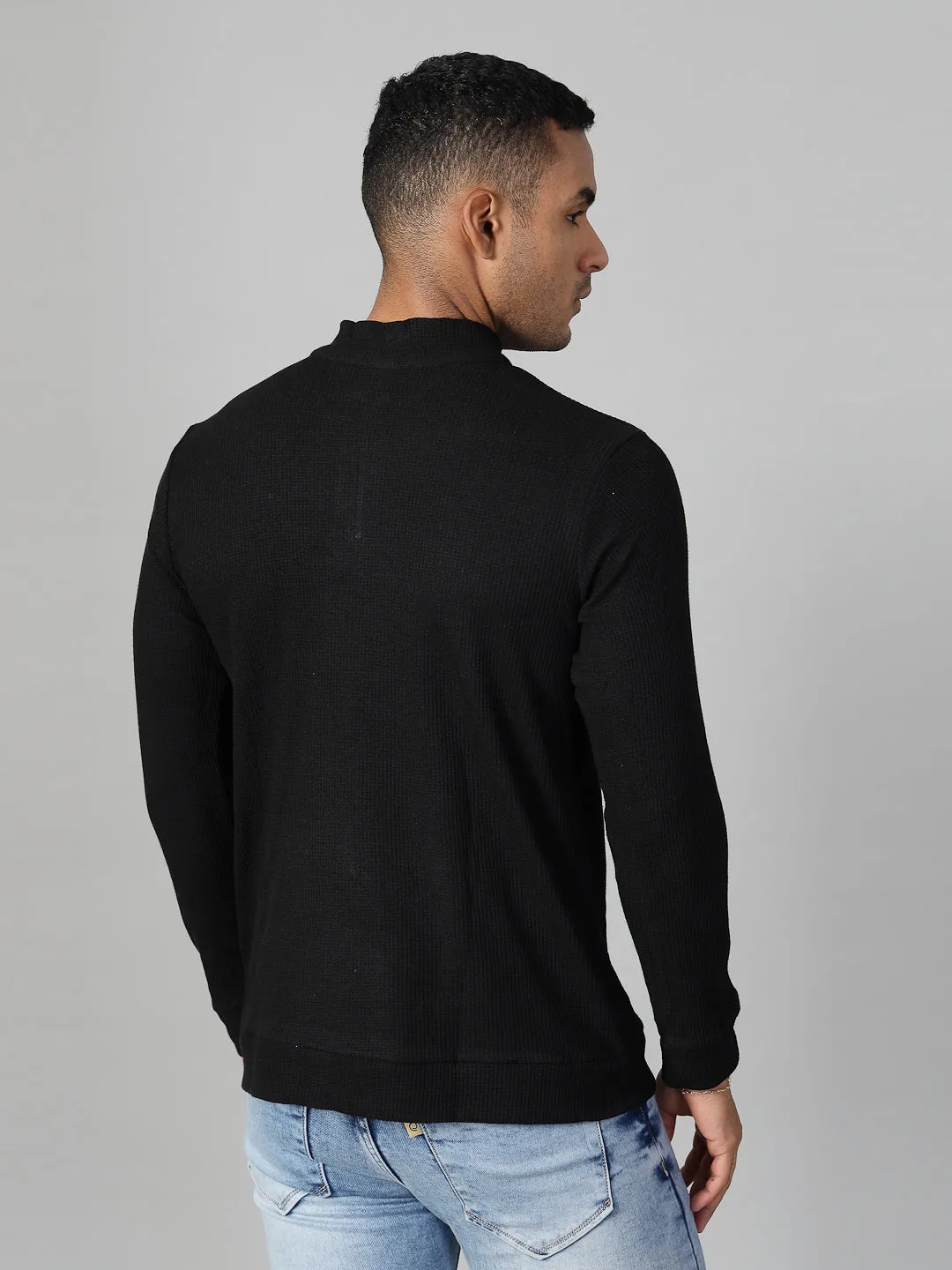 Men’s Zippered Cotton Henley T-shirt