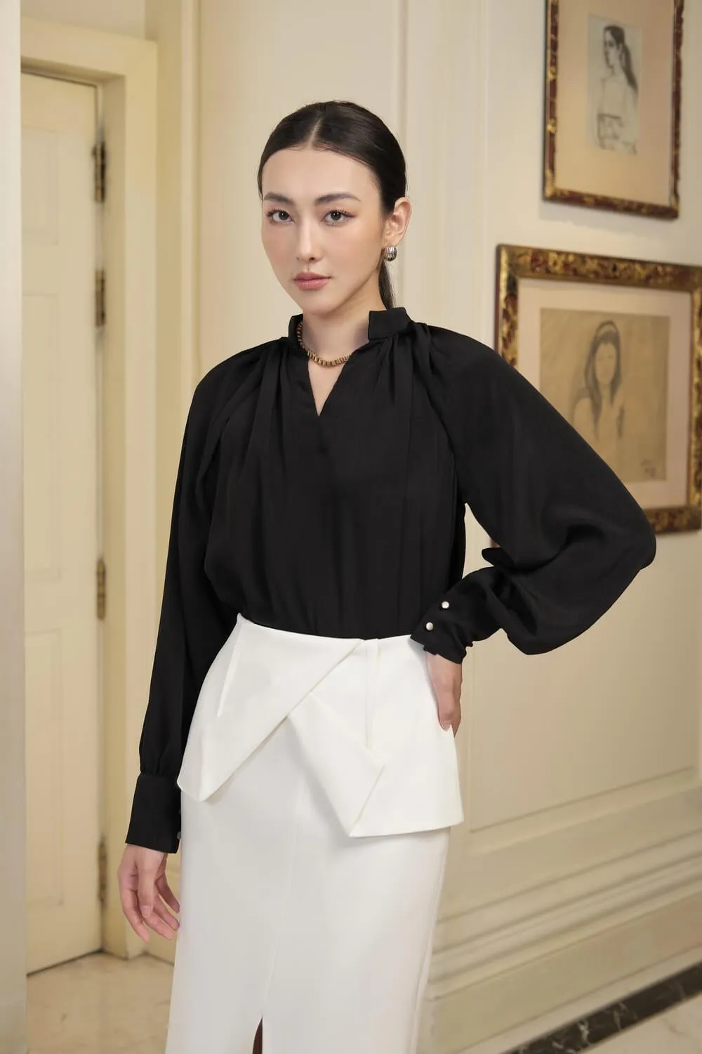 Mosley Front Slits Skirt