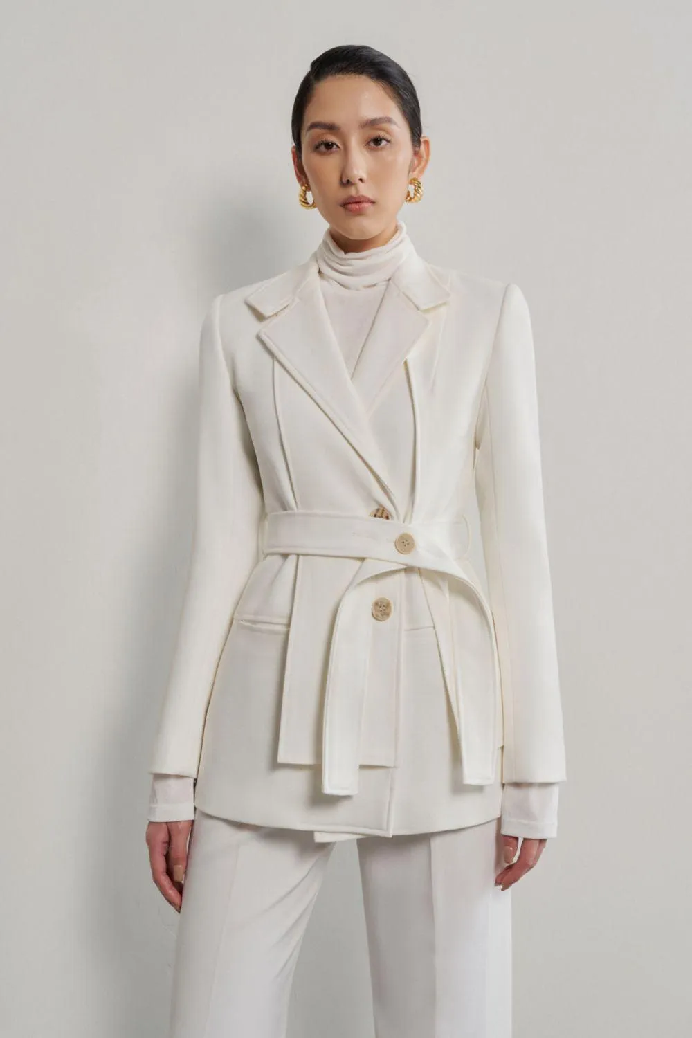Nellie Straight Long Sleeved Cotton Coat