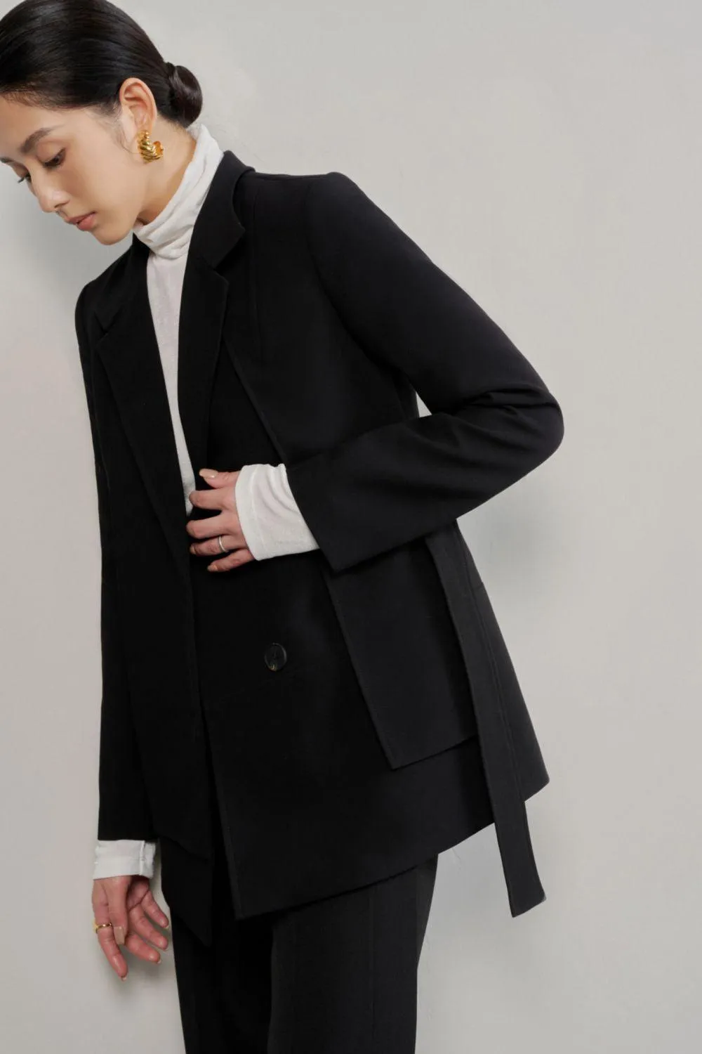 Nellie Straight Long Sleeved Cotton Coat