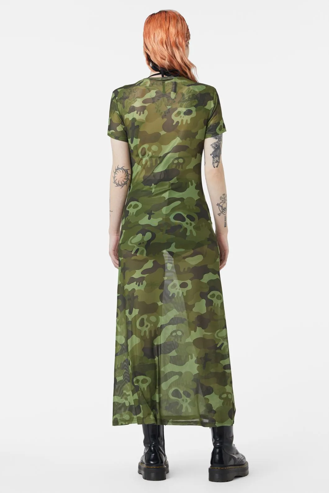 Nook Of The Garden Camo Mesh Dress